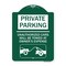 Signmission Private Parking Unauthorized Cars Will Towed Owners Expense Alum Sign, 24" L, 18" H, GW-1824-23268 A-DES-GW-1824-23268 - alternate 1